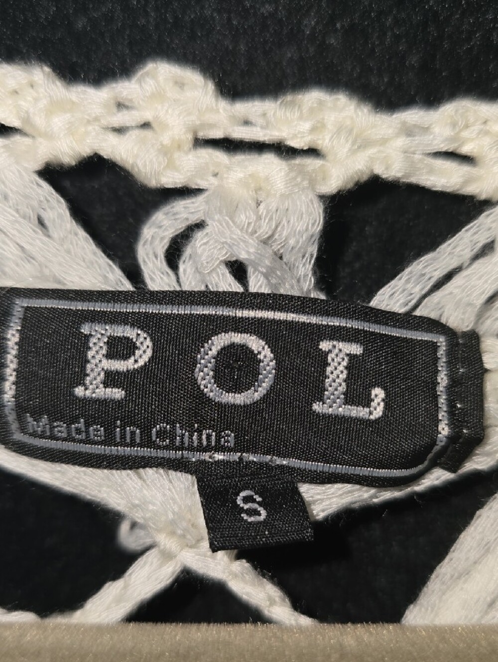POL Cream Crochet Openwork Poncho - Picture 2 of 3